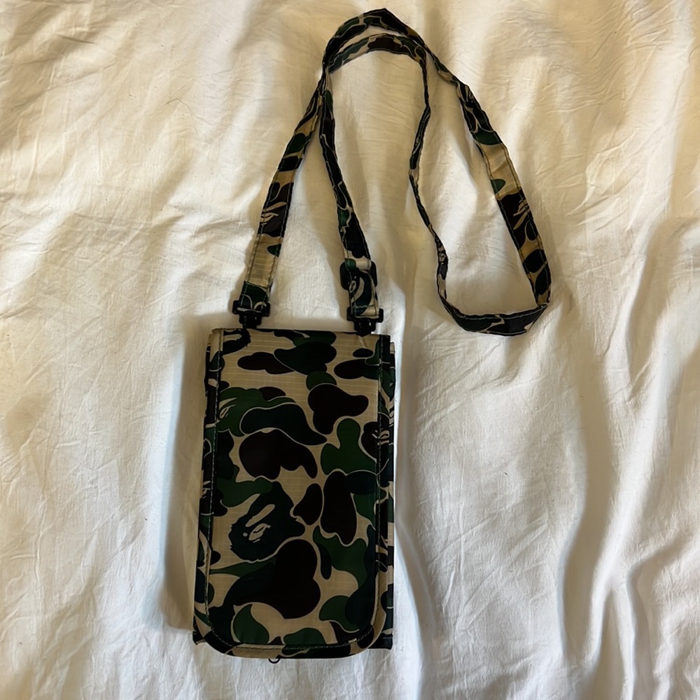 bape camo velcro cross body bag